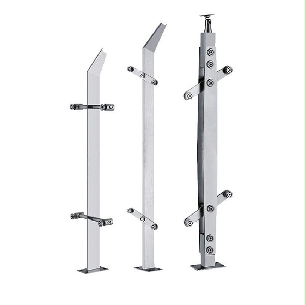 Stainless steel balcony staircase column fence, stainless steel column, stainless steel hollow double-sheet flat pipe column