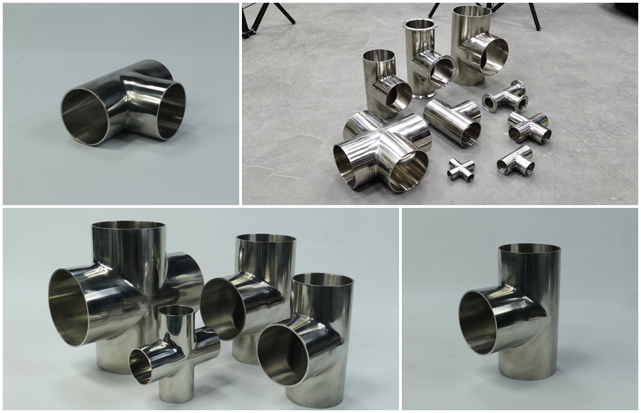 Detailed drawing display of stainless steel welded tees